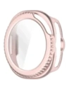 Etui ze szkłem do zegarka Bizon Case+Glass Watch do Samsung Galaxy Watch 8 Classic 46mm satynowo różowe