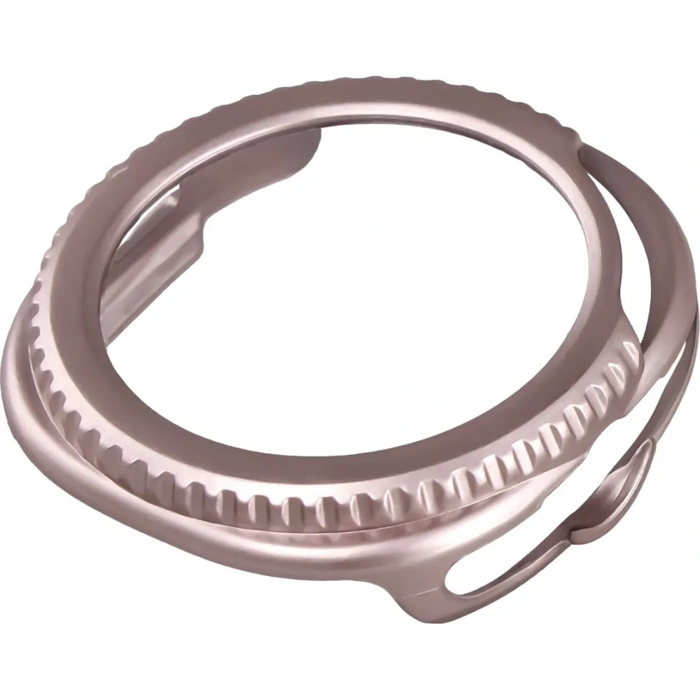 Etui ze szkłem do zegarka Bizon Case+Glass Watch do Samsung Galaxy Watch 8 Classic 46mm satynowo różowe