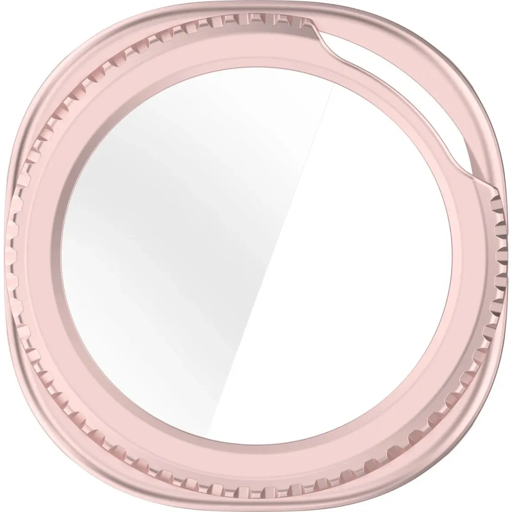 Etui ze szkłem do zegarka Bizon Case+Glass Watch do Samsung Galaxy Watch 8 Classic 46mm satynowo różowe