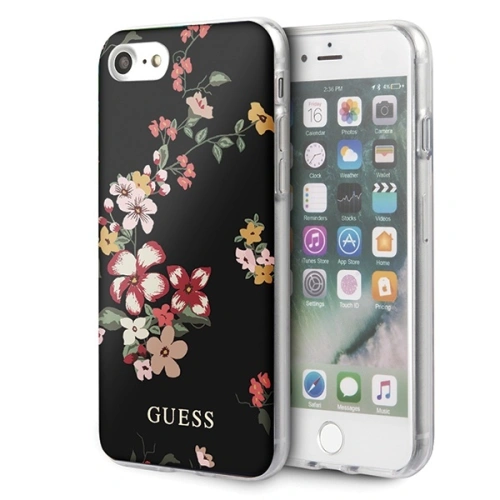 Kup Etui Guess GUHCI8PCUTRFL04 Apple iPhone SE 2022/SE 2020/8/7 negru/black N°4 Flower Collection Shiny - GUE532BLK - {ean13} - Sklep Home Screen