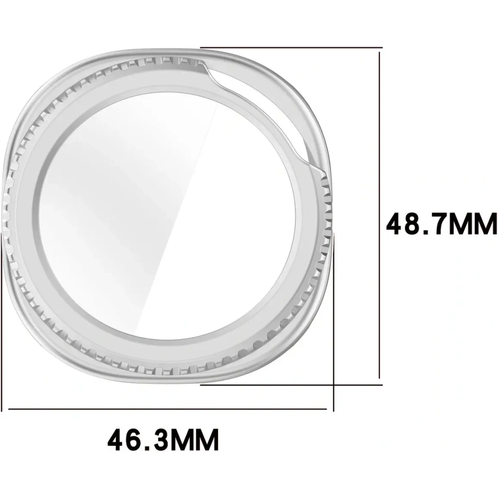 Etui ze szkłem do zegarka Bizon Case+Glass Watch do Samsung Galaxy Watch 8 Classic 46mm satynowo srebrne