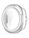Etui ze szkłem do zegarka Bizon Case+Glass Watch do Samsung Galaxy Watch 8 Classic 46mm satynowo srebrne