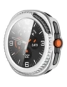 Etui ze szkłem do zegarka Bizon Case+Glass Watch do Samsung Galaxy Watch 8 Classic 46mm satynowo srebrne
