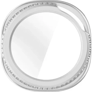 Etui ze szkłem do zegarka Bizon Case+Glass Watch do Samsung Galaxy Watch 8 Classic 46mm satynowo srebrne