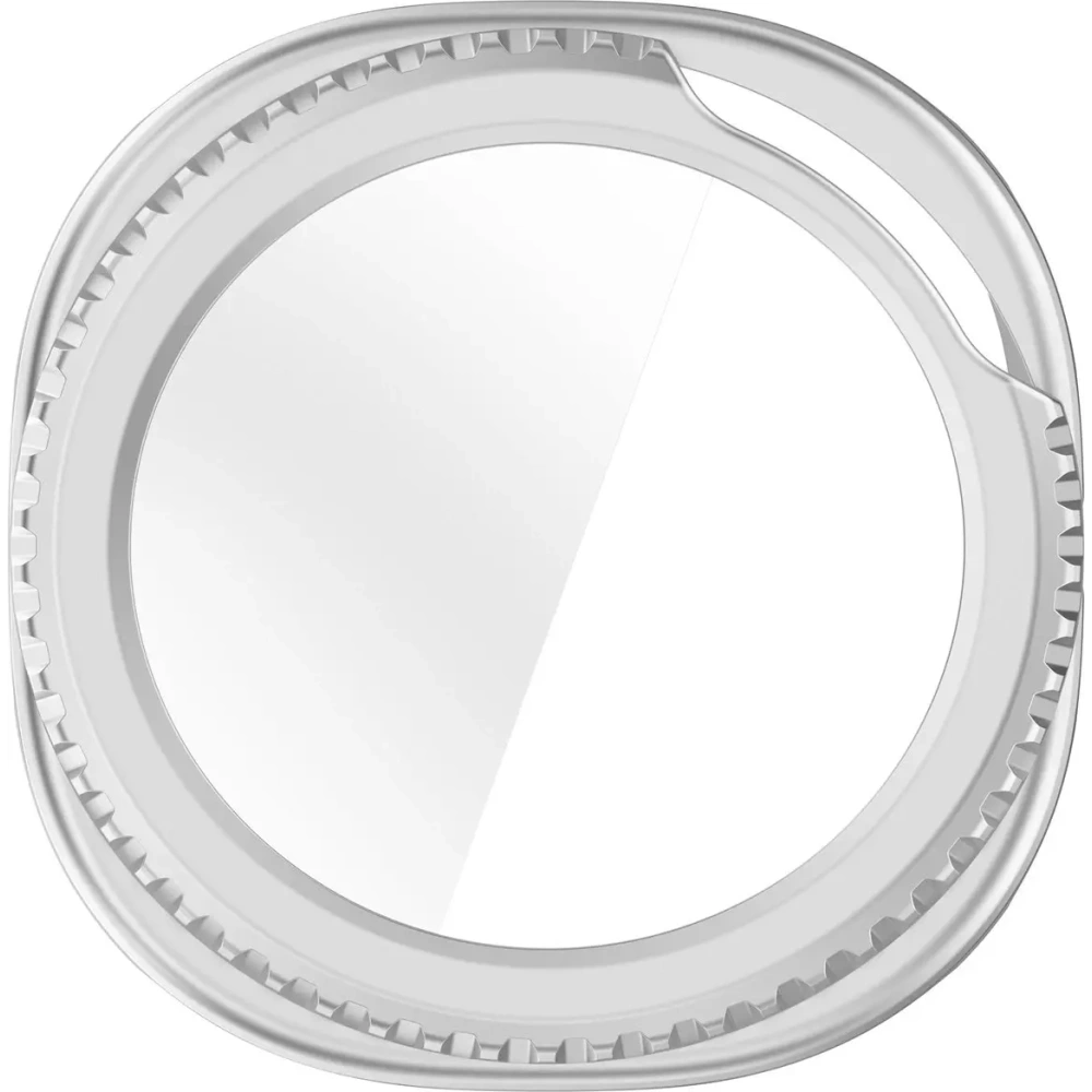 Etui ze szkłem do zegarka Bizon Case+Glass Watch do Samsung Galaxy Watch 8 Classic 46mm satynowo srebrne