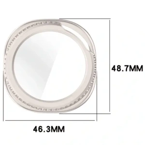 Etui ze szkłem do zegarka Bizon Case+Glass Watch do Samsung Galaxy Watch 8 Classic 46mm szampańskie