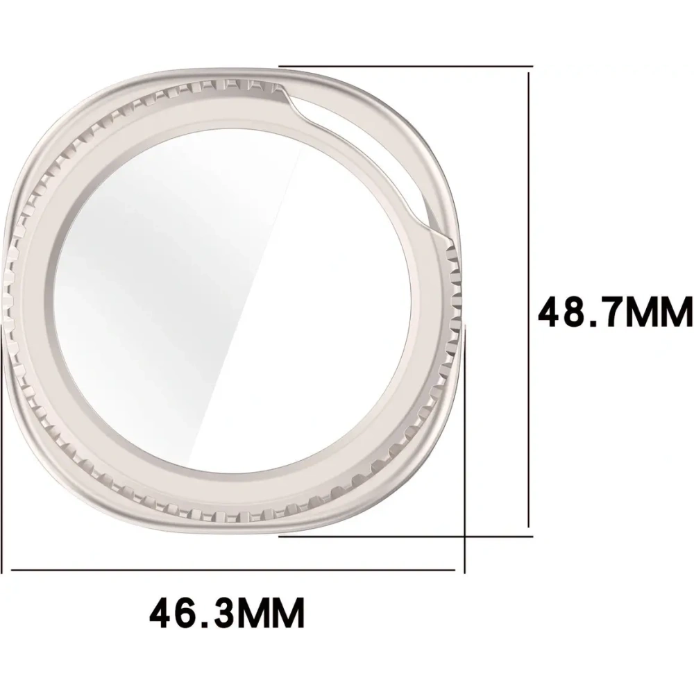 Etui ze szkłem do zegarka Bizon Case+Glass Watch do Samsung Galaxy Watch 8 Classic 46mm szampańskie