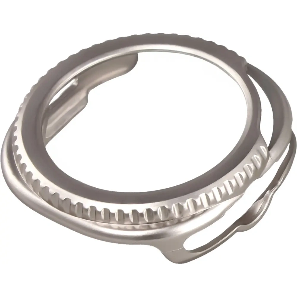 Etui ze szkłem do zegarka Bizon Case+Glass Watch do Samsung Galaxy Watch 8 Classic 46mm szampańskie