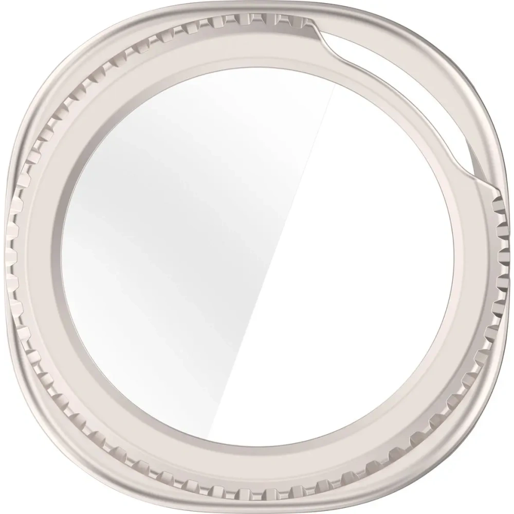 Etui ze szkłem do zegarka Bizon Case+Glass Watch do Samsung Galaxy Watch 8 Classic 46mm szampańskie