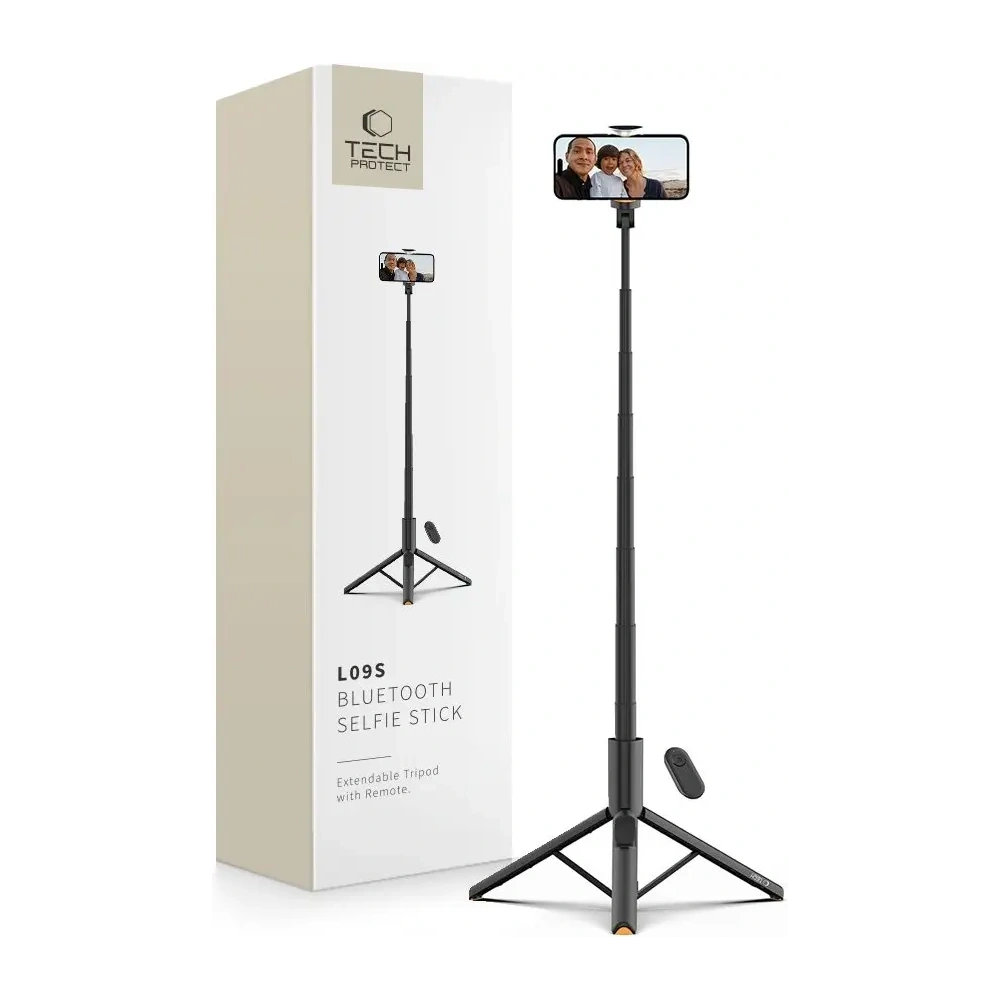 Kijek Tech-Protect L09S Bluetooth Selfie Stick Tripod Black