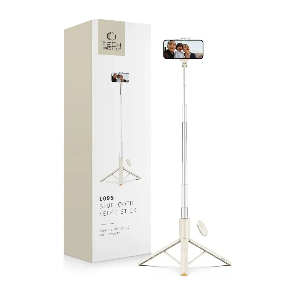 Kijek Tech-Protect L09S Bluetooth Selfie Stick Tripod Beige