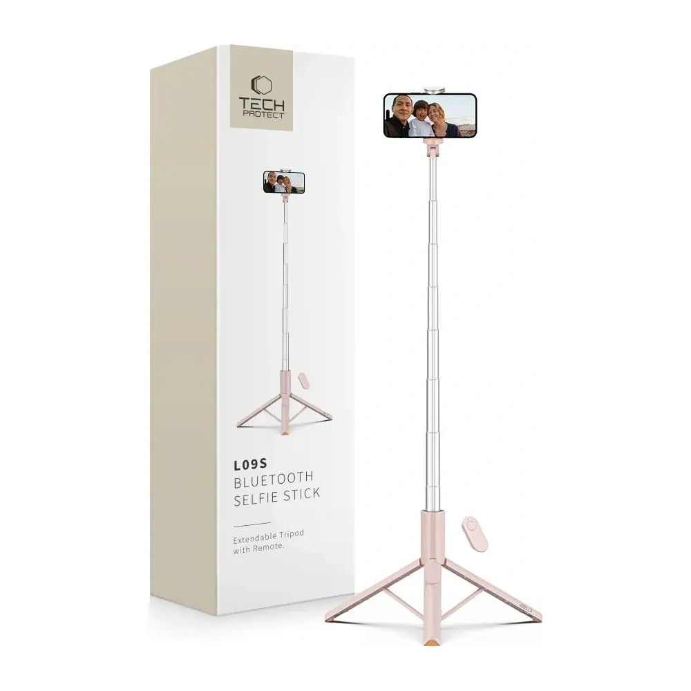 Kijek Tech-Protect L09S Bluetooth Selfie Stick Tripod Pink