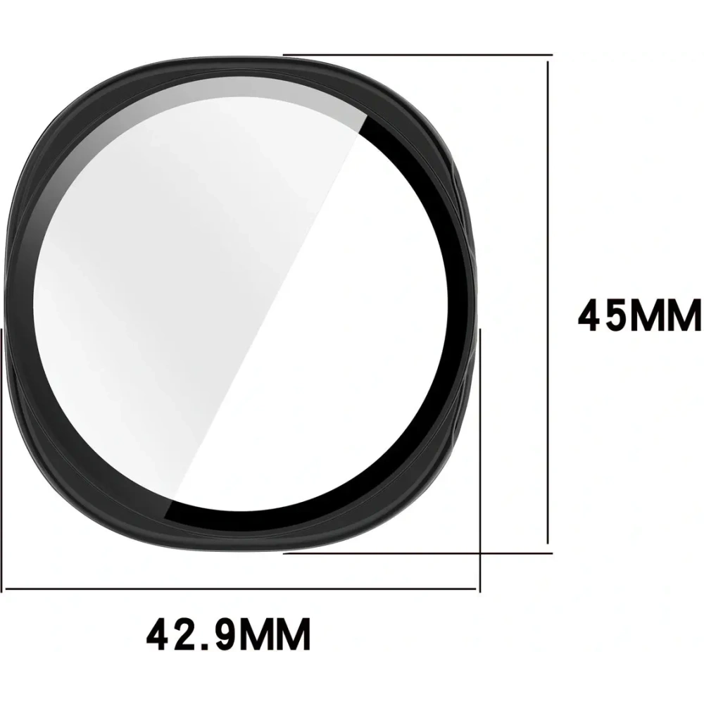 Etui ze szkłem do zegarka Bizon Case+Glass Watch do Samsung Galaxy Watch 8 40mm czarne