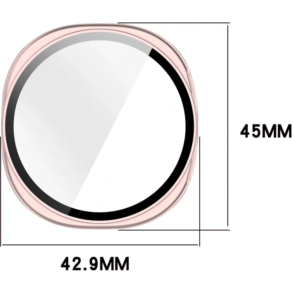 Etui ze szkłem do zegarka Bizon Case+Glass Watch do Samsung Galaxy Watch 8 40mm satynowo różowe
