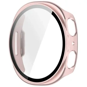 Etui ze szkłem do zegarka Bizon Case+Glass Watch do Samsung Galaxy Watch 8 40mm satynowo różowe