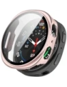 Etui ze szkłem do zegarka Bizon Case+Glass Watch do Samsung Galaxy Watch 8 40mm satynowo różowe