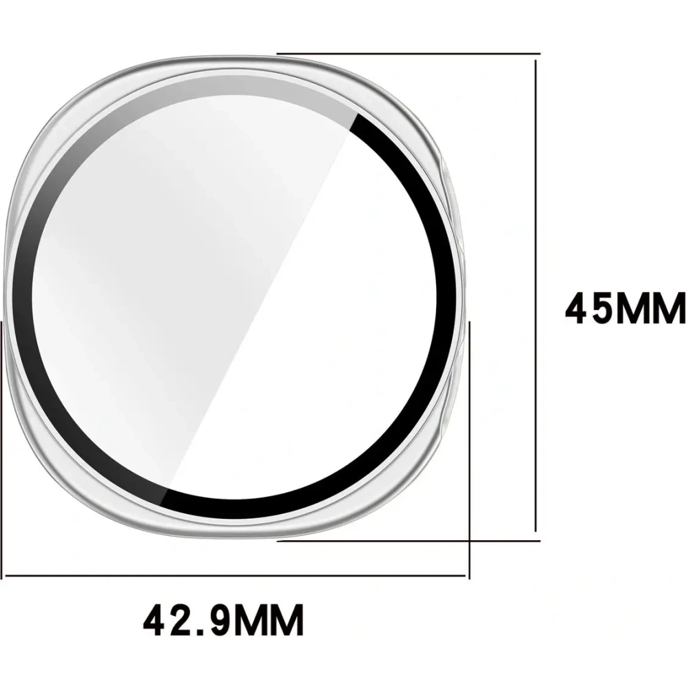 Etui ze szkłem do zegarka Bizon Case+Glass Watch do Samsung Galaxy Watch 8 40mm satynowo srebrne