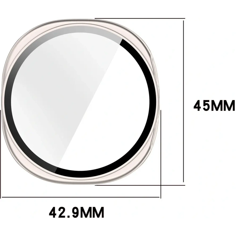 Etui ze szkłem do zegarka Bizon Case+Glass Watch do Samsung Galaxy Watch 8 40mm szampańskie