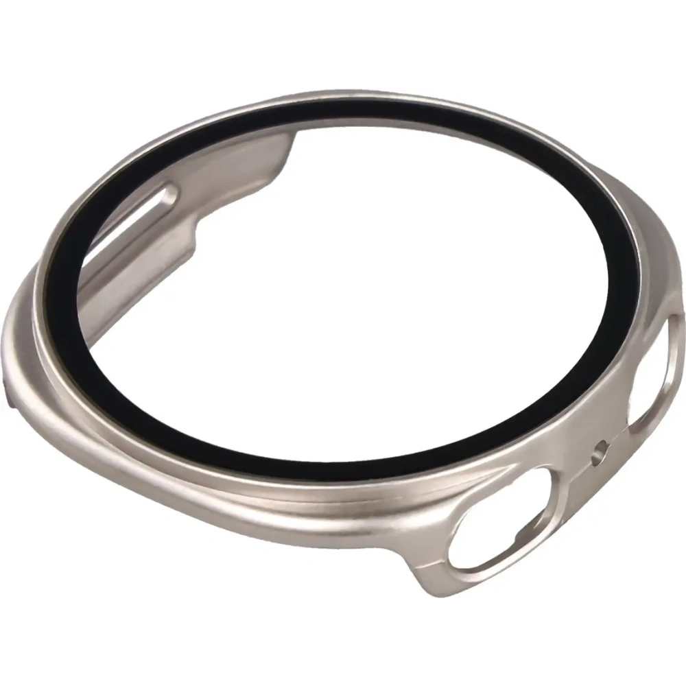 Etui ze szkłem do zegarka Bizon Case+Glass Watch do Samsung Galaxy Watch 8 40mm szampańskie