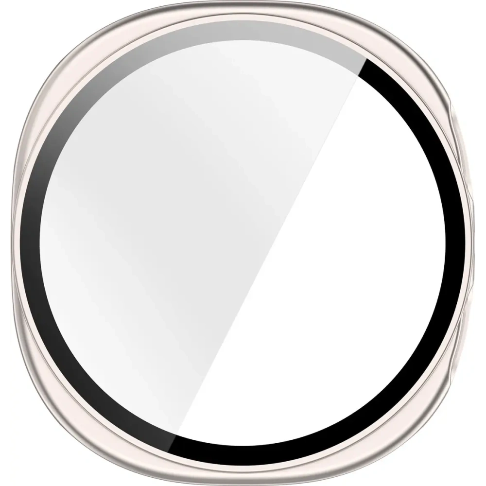 Etui ze szkłem do zegarka Bizon Case+Glass Watch do Samsung Galaxy Watch 8 40mm szampańskie