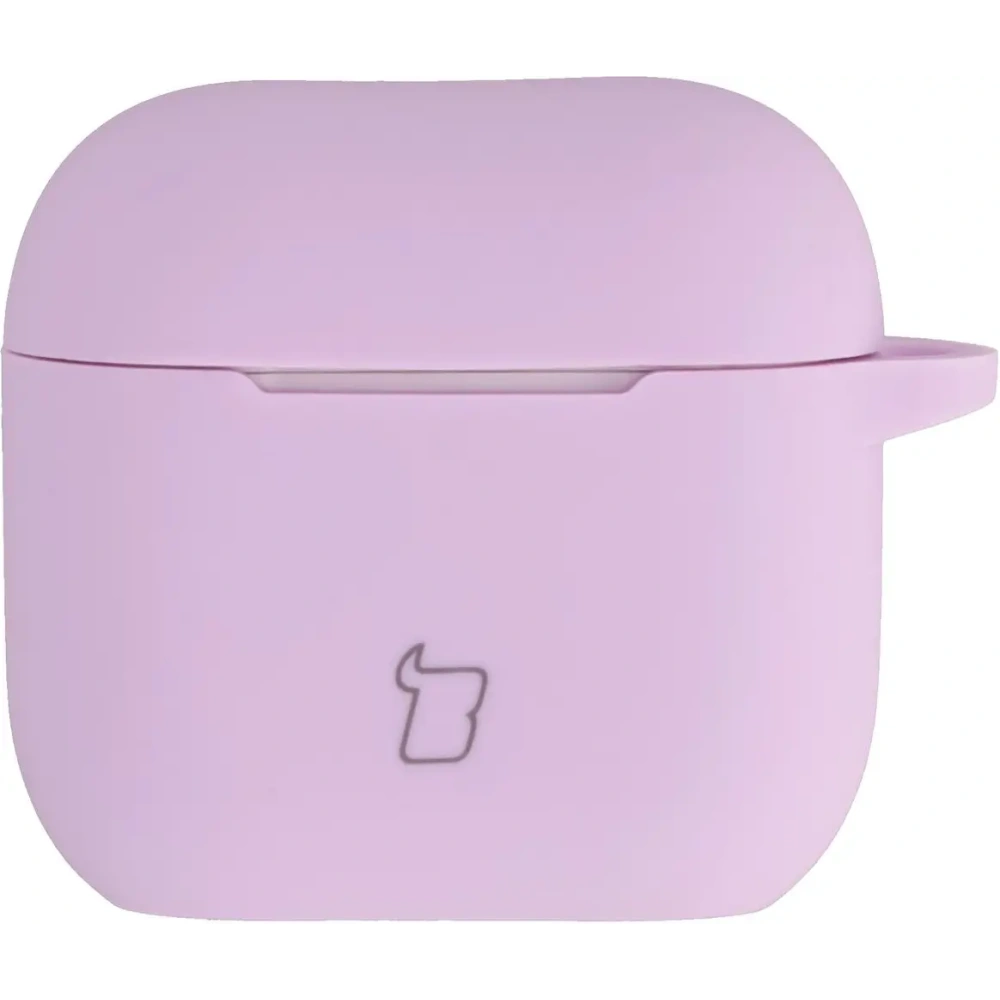 Silikonowe etui z karabińczykiem Bizon Case Headphone Silicone do Apple AirPods 4 lawendowe