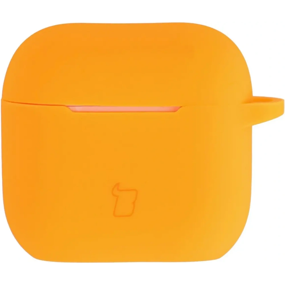 Silikonowe etui z karabińczykiem Bizon Case Headphone Silicone do Apple AirPods 4 marchewkowe