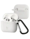 Silikonowe etui z karabińczykiem Bizon Case Headphone Silicone do Apple AirPods 4 białe