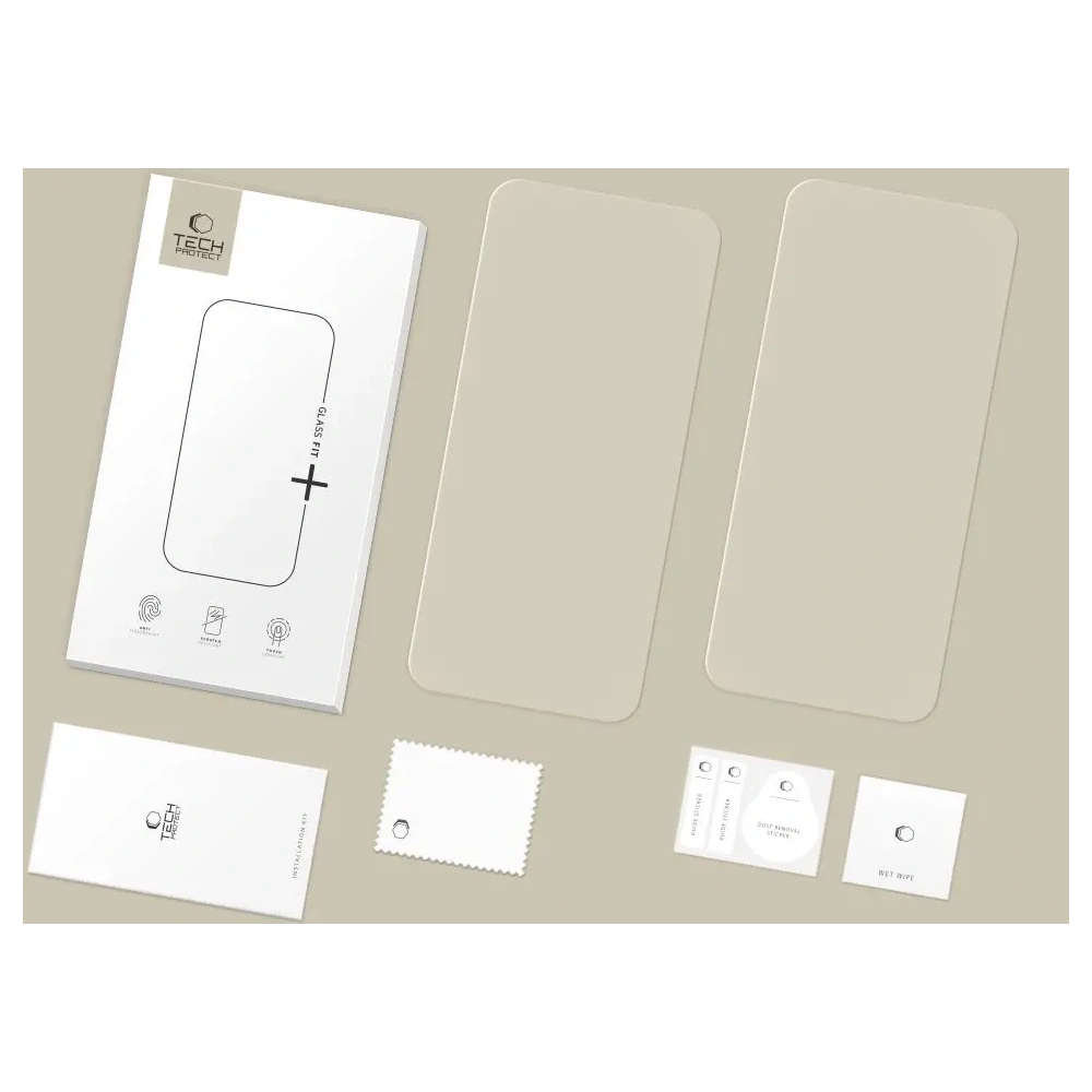Szkło hartowane Tech-Protect Glass Fit+ do Apple iPhone 16 Pro / 17 / 17 Pro Clear [2 PACK]
