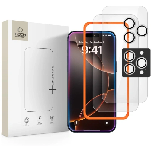 Szkło hartowane Tech-Protect Easy Set+ do Apple iPhone 16 Pro / 17 Pro Clear [3 PACK]