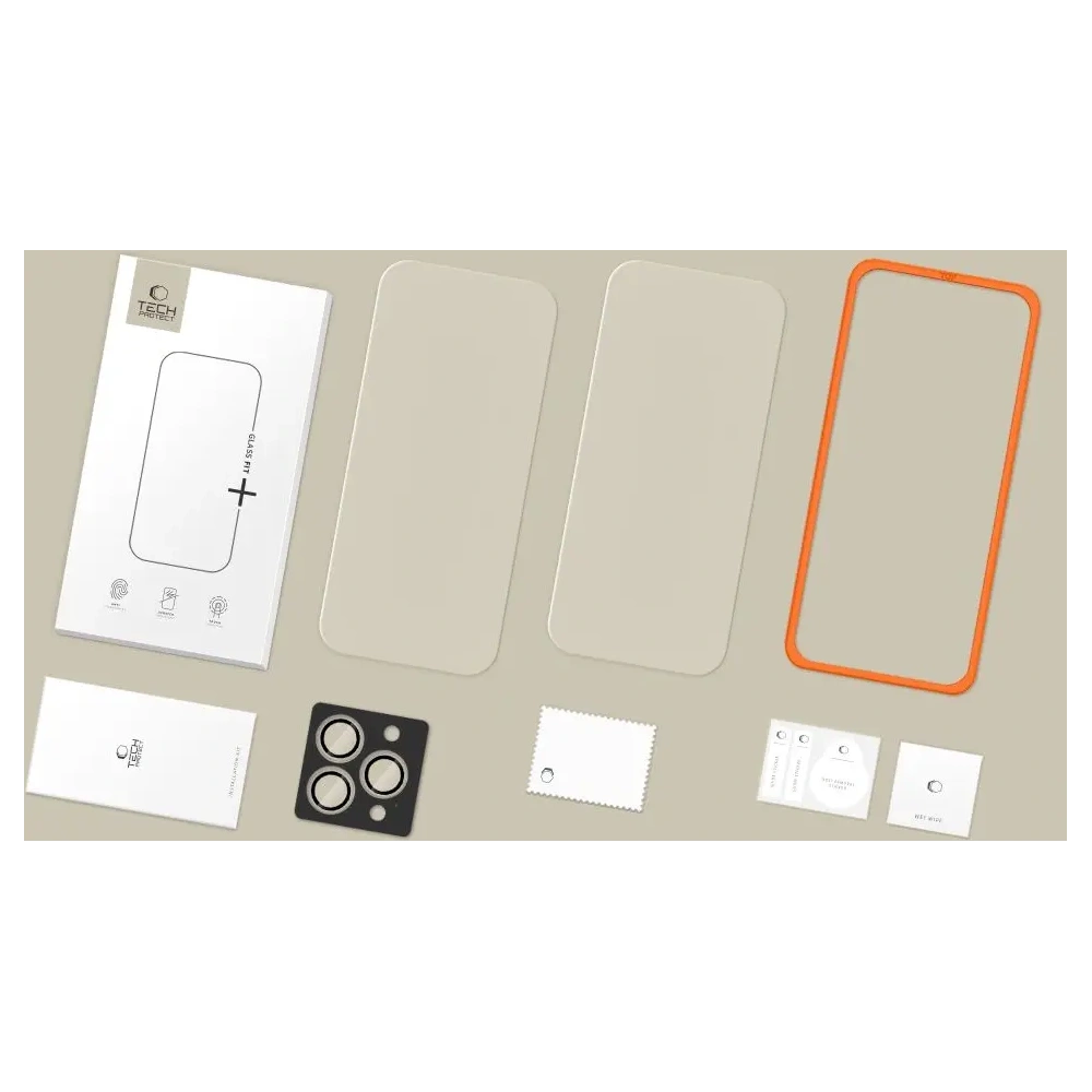 Szkło hartowane Tech-Protect Easy Set+ do Apple iPhone 16 Pro / 17 Pro Clear [3 PACK]