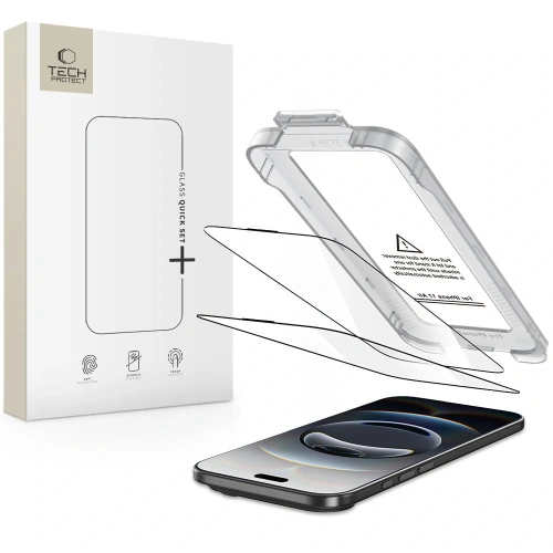 Szkło hartowane Tech-Protect Quick Set+ do Apple iPhone 17 Air Black [2 PACK]