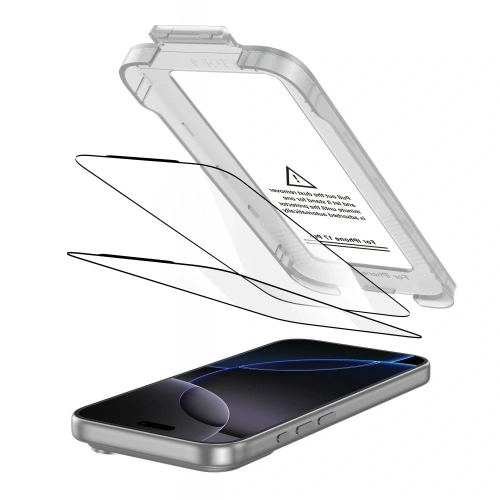 Szkło hartowane Tech-Protect Quick Set+ do Apple iPhone 17 Pro Black [2 PACK]