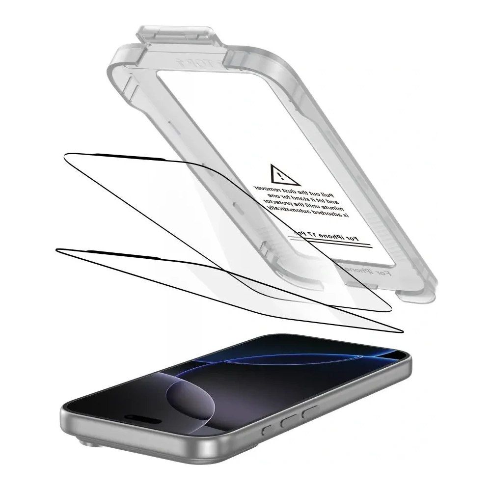 Szkło hartowane Tech-Protect Quick Set+ do Apple iPhone 17 Pro Black [2 PACK]