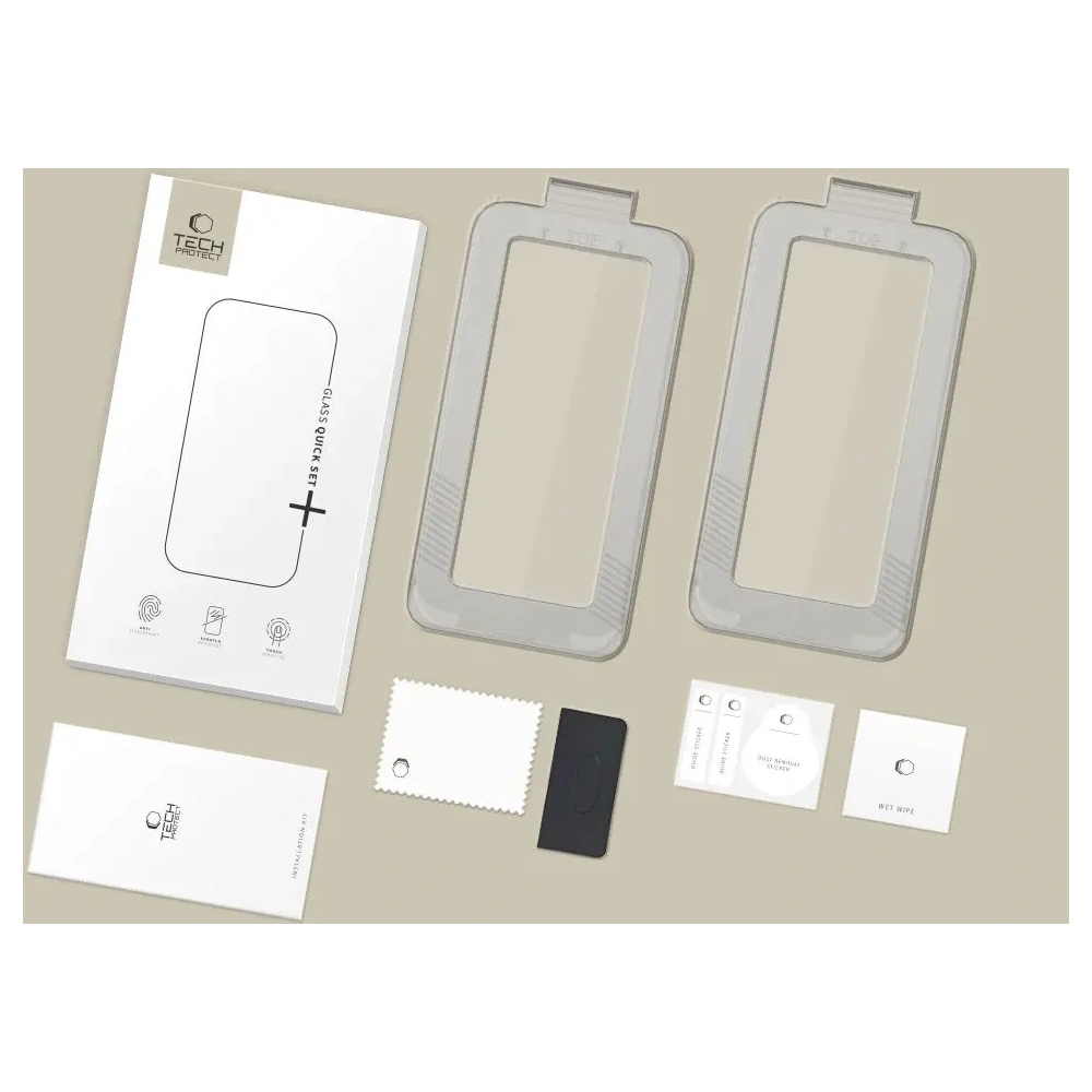 Szkło hartowane Tech-Protect Quick Set+ do Apple iPhone Air Black [2 PACK]