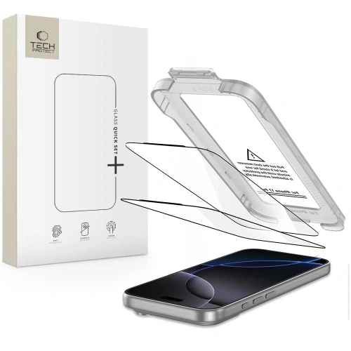 Szkło hartowane Tech-Protect Quick Set+ do Apple iPhone 17 Pro Max Black [2 PACK]