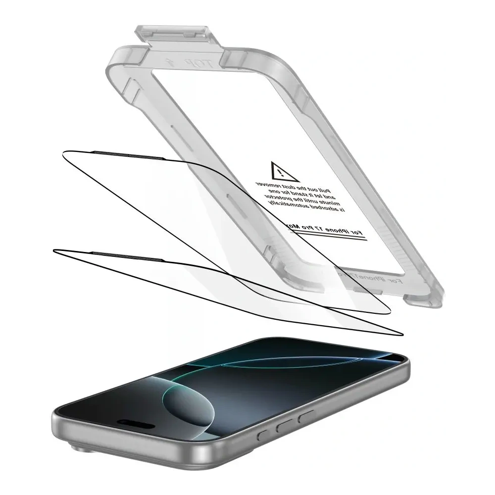 Szkło hartowane Tech-Protect Quick Set+ do Apple iPhone 17 Pro Max Black [2 PACK]