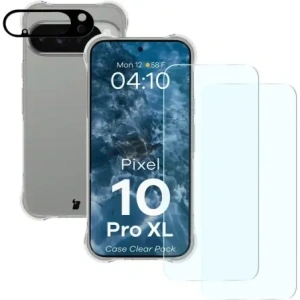 Etui + 2x szkło hartowane + szkiełko na obiektyw Bizon Case Clear Pack do Google Pixel 10 Pro XL