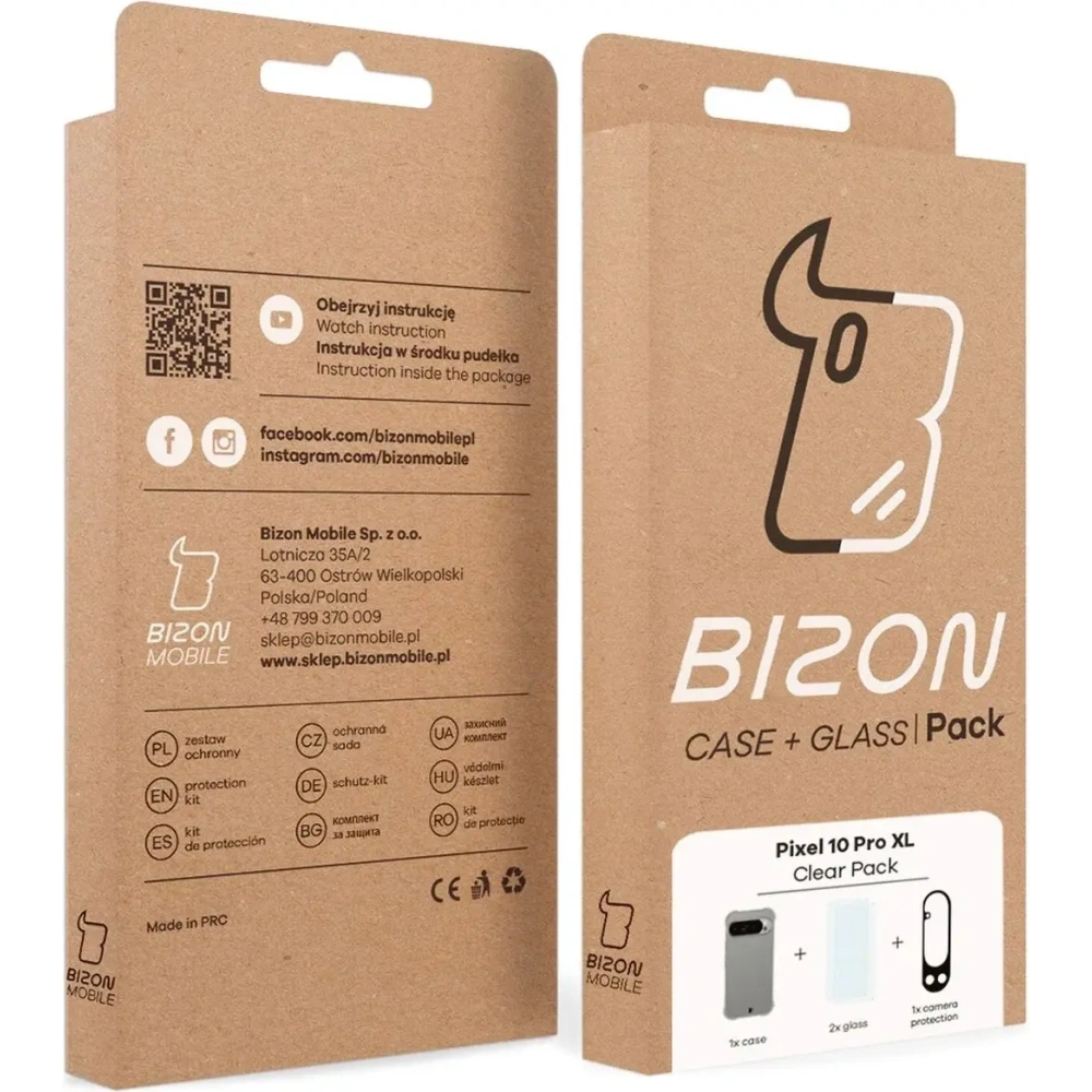 Etui + 2x szkło hartowane + szkiełko na obiektyw Bizon Case Clear Pack do Google Pixel 10 Pro XL