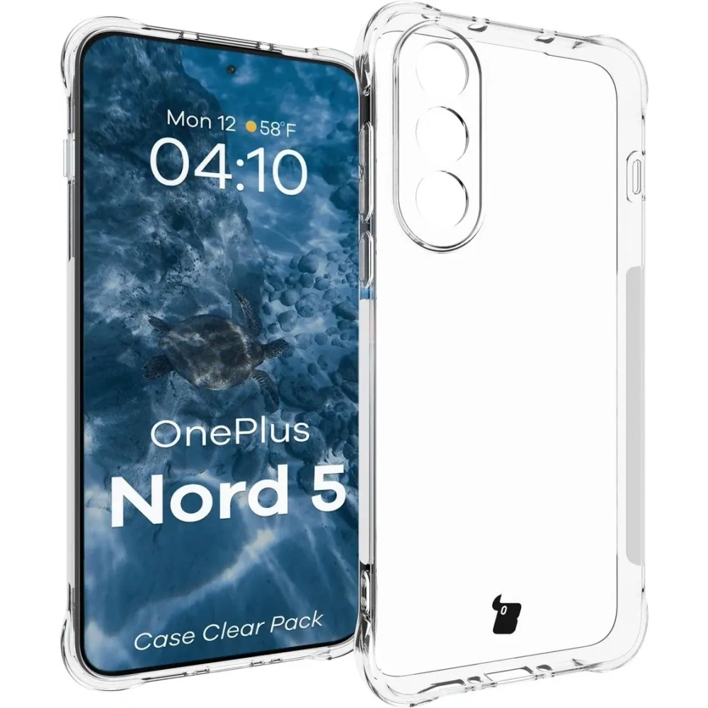 Elastyczne etui + 2x szkło hartowane Bizon Case Clear Pack do OnePlus Nord 5