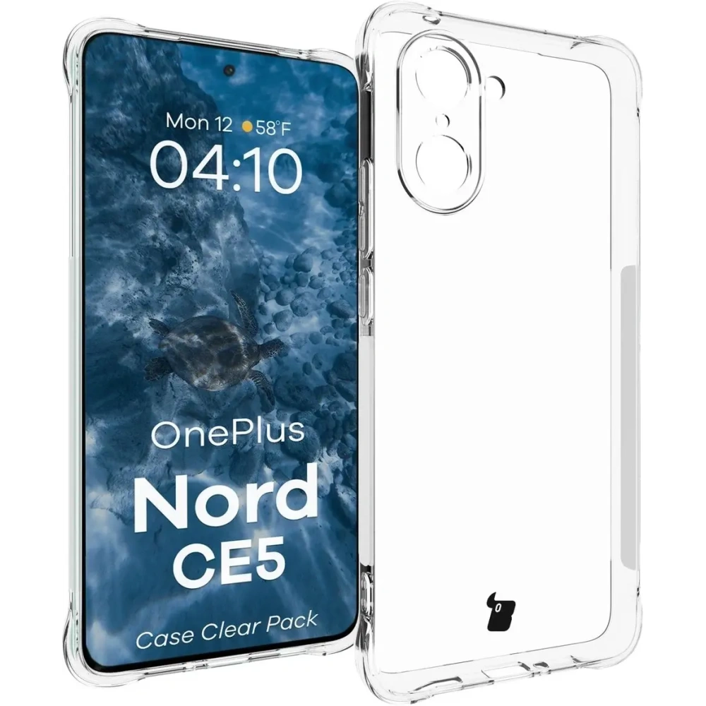 Elastyczne etui + 2x szkło hartowane Bizon Case Clear Pack do OnePlus Nord CE5 5G
