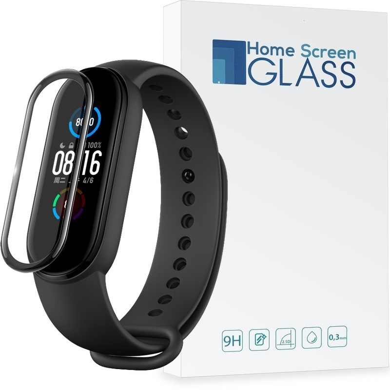 Buy Home Screen Glass Xiaomi Mi Band 5 Full Cover Black [2 PACK] - - HSG238BLK - Homescreen.pl