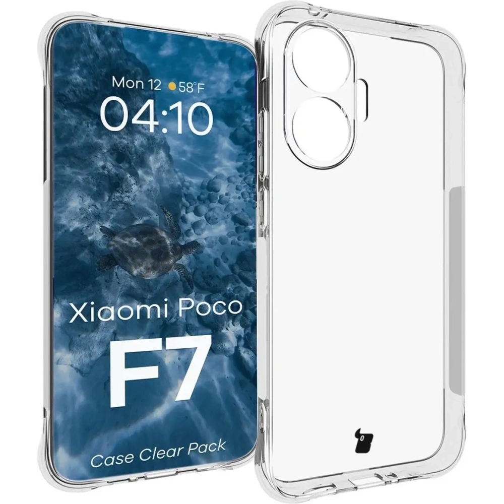 Elastyczne etui + 2x szkło hartowane Bizon Case Clear Pack do Xiaomi POCO F7