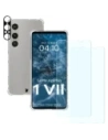 Etui + 2x szkło hartowane + szkiełko na obiektyw Bizon Case Clear Pack do Sony Xperia 1 VII