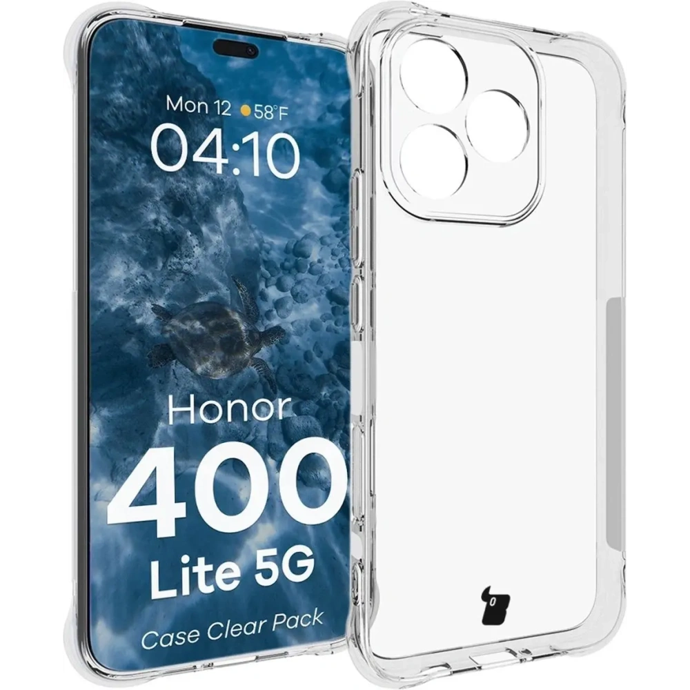 Elastyczne etui + 2x folia na ekran Bizon Case Clear Pack do Honor 400 Lite