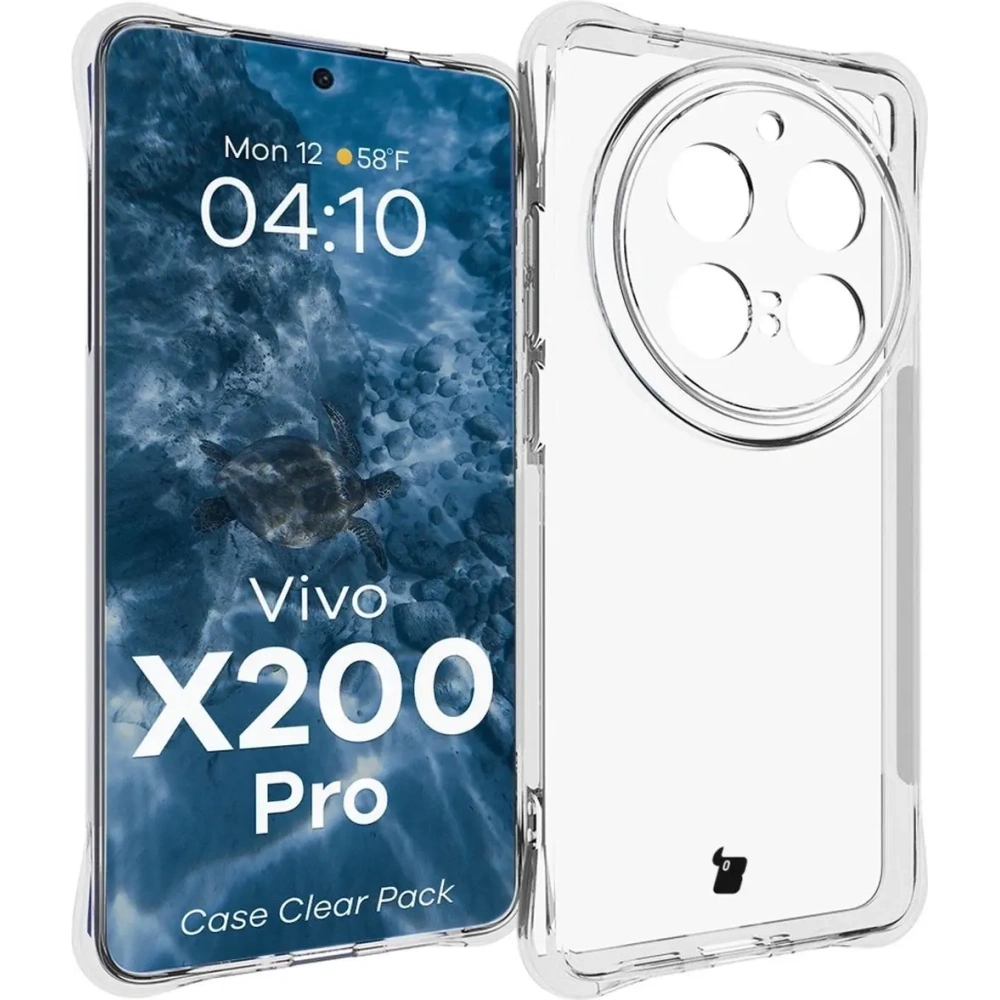 Elastyczne etui + 2x folia na ekran Bizon Case Clear Pack do Vivo X200 Pro