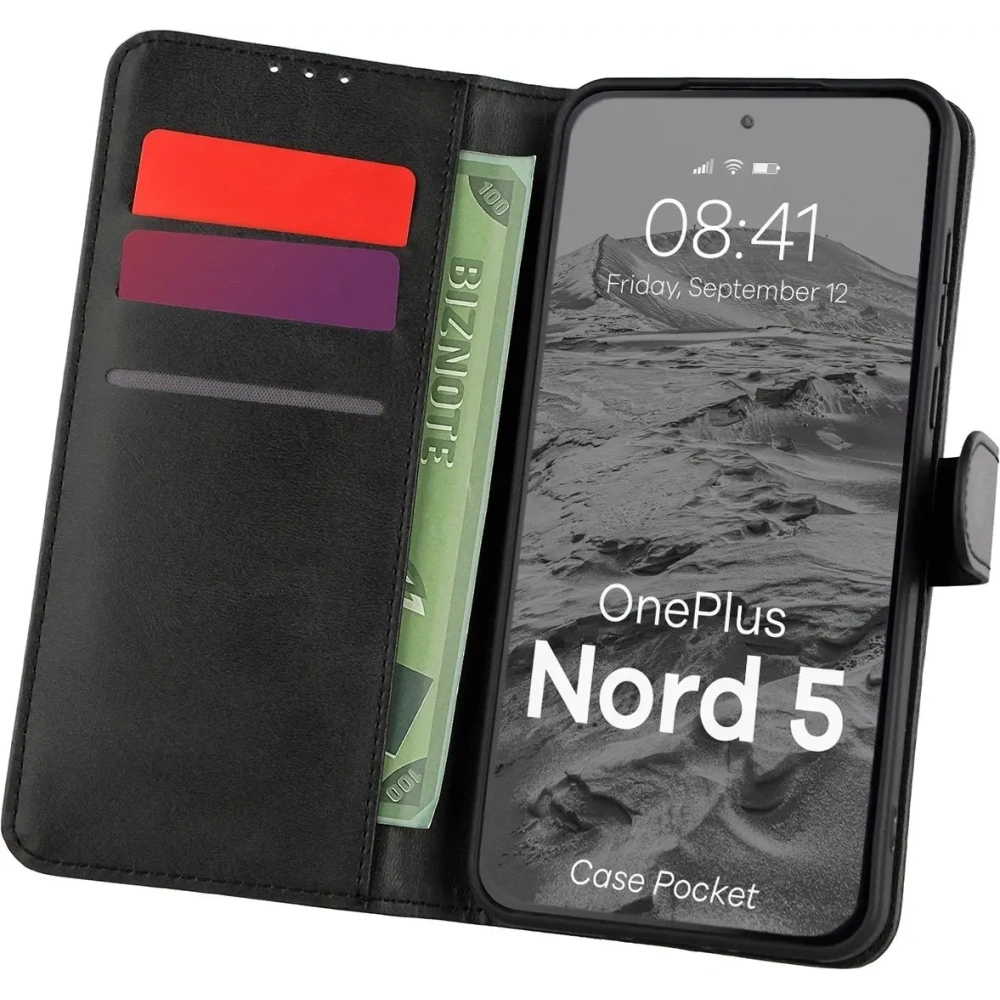 Etui z klapką Bizon Case Pocket do OnePlus Nord 5 czarne