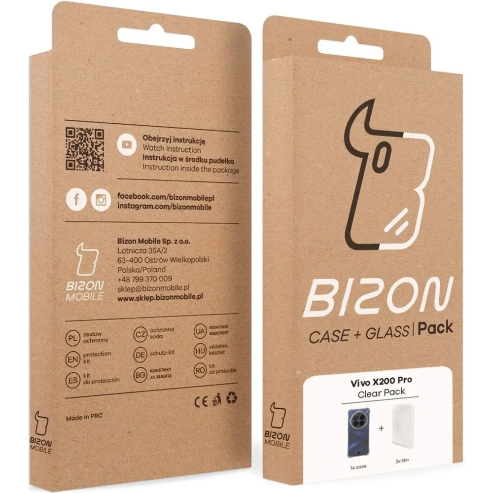 Elastyczne etui + 2x folia na ekran Bizon Case Clear Pack do Vivo X200 Pro