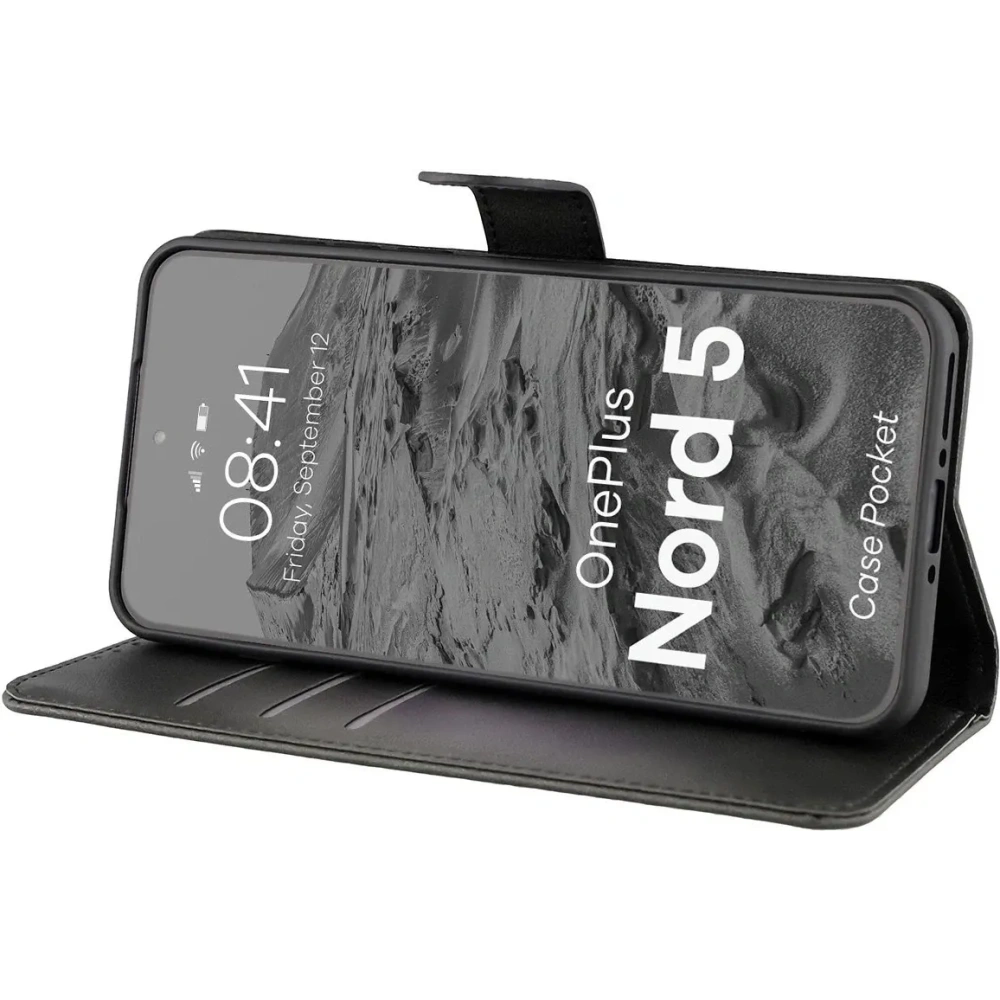 Etui z klapką Bizon Case Pocket do OnePlus Nord 5 czarne