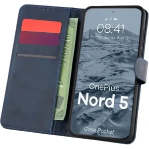 Etui z klapką Bizon Case Pocket do OnePlus Nord 5 granatowe