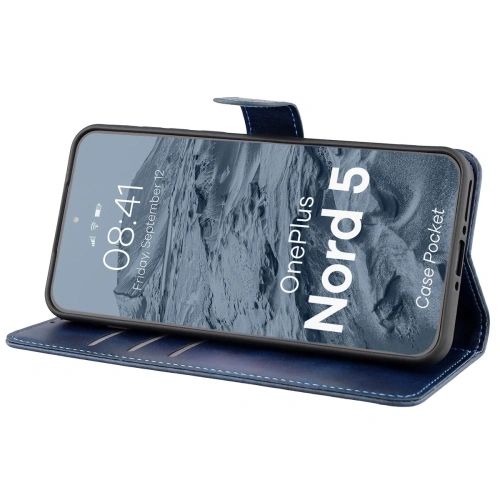 Etui z klapką Bizon Case Pocket do OnePlus Nord 5 granatowe